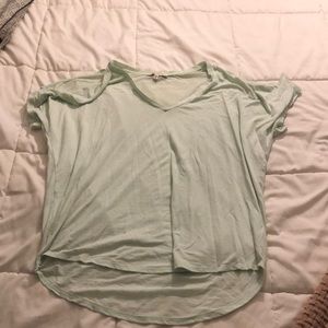 Express Light Blue, Open Shoulder High-Low Tee